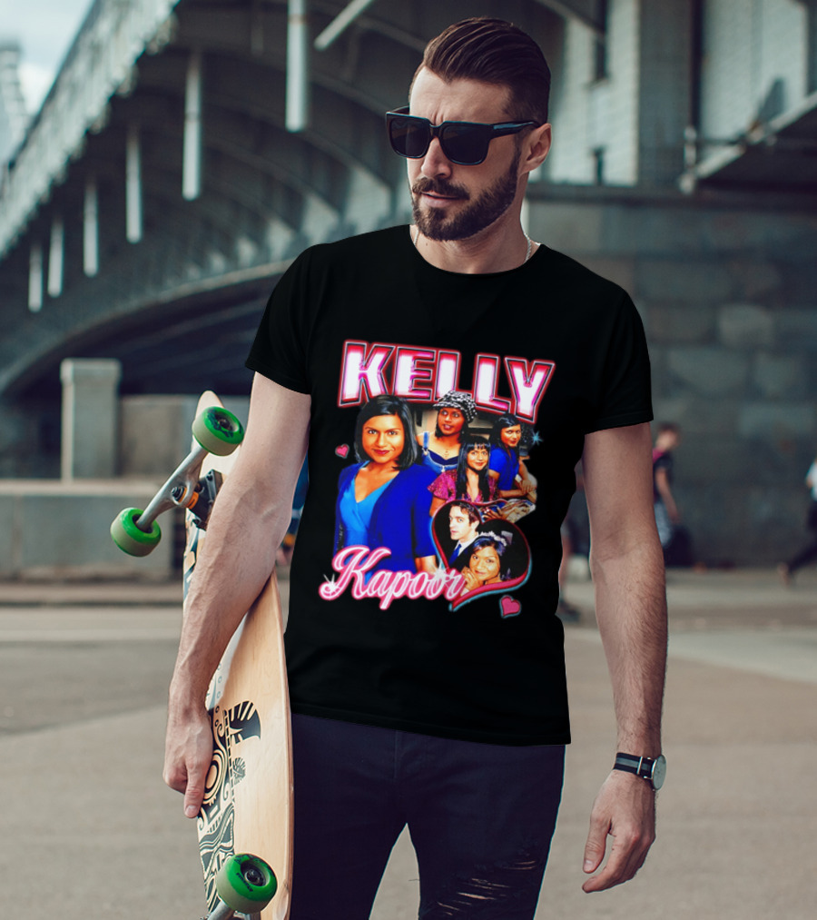 Kelly Kapoor 90s Bootleg Style With Hearts And Character Collage T-Shirt