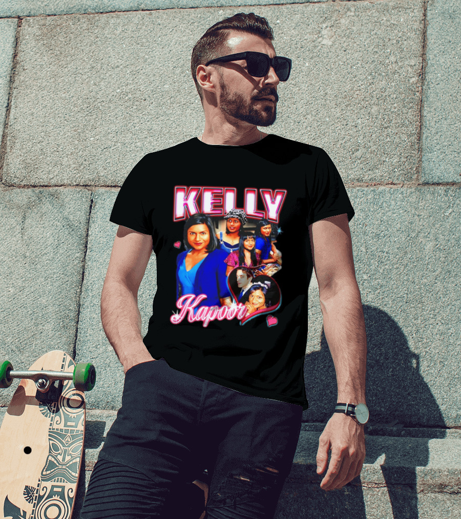 Kelly Kapoor 90s Bootleg Style With Hearts And Character Collage T-Shirt