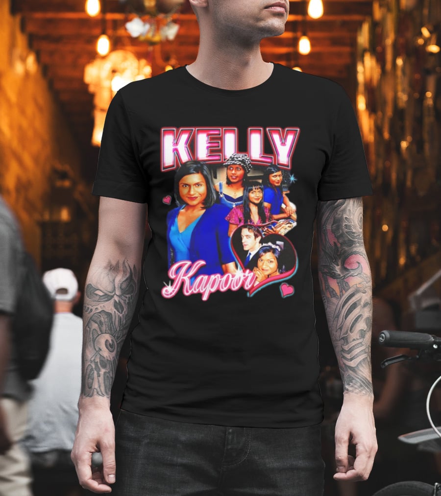 Kelly Kapoor 90s Bootleg Style With Hearts And Character Collage T-Shirt