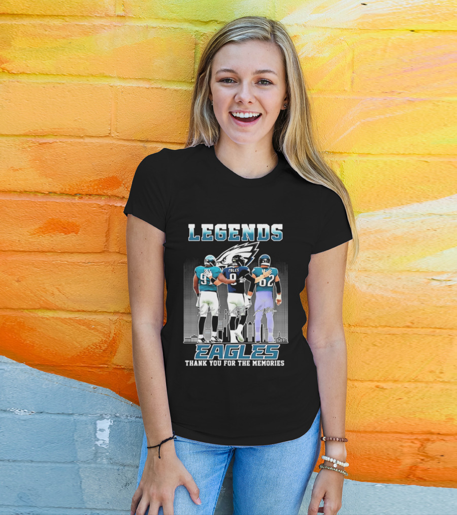 Eagles Legends Cox Foles Kelce Thank You For The Memories T-Shirt
