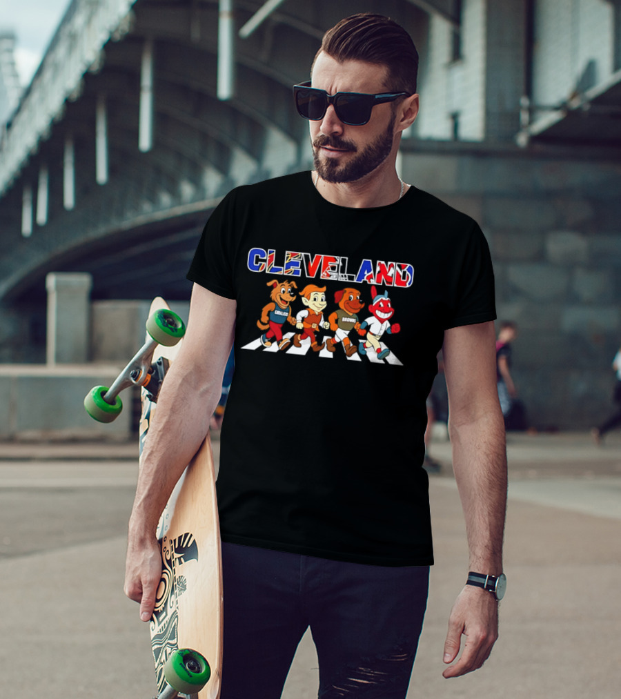 Cleveland Cavaliers Browns Indians Abbey Road Characters 2026 T-Shirt