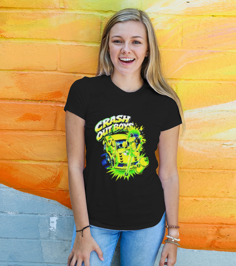 Crash Out Boys Neon Green Punk Streetwear Sludge T-Shirt