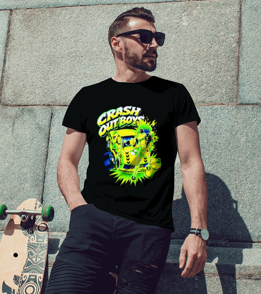 Crash Out Boys Neon Green Punk Streetwear Sludge T-Shirt