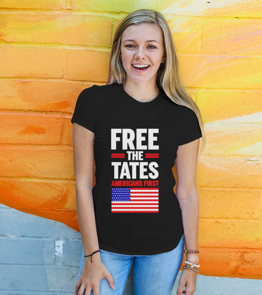 Free The Tates Americans First USA Flag T-Shirt