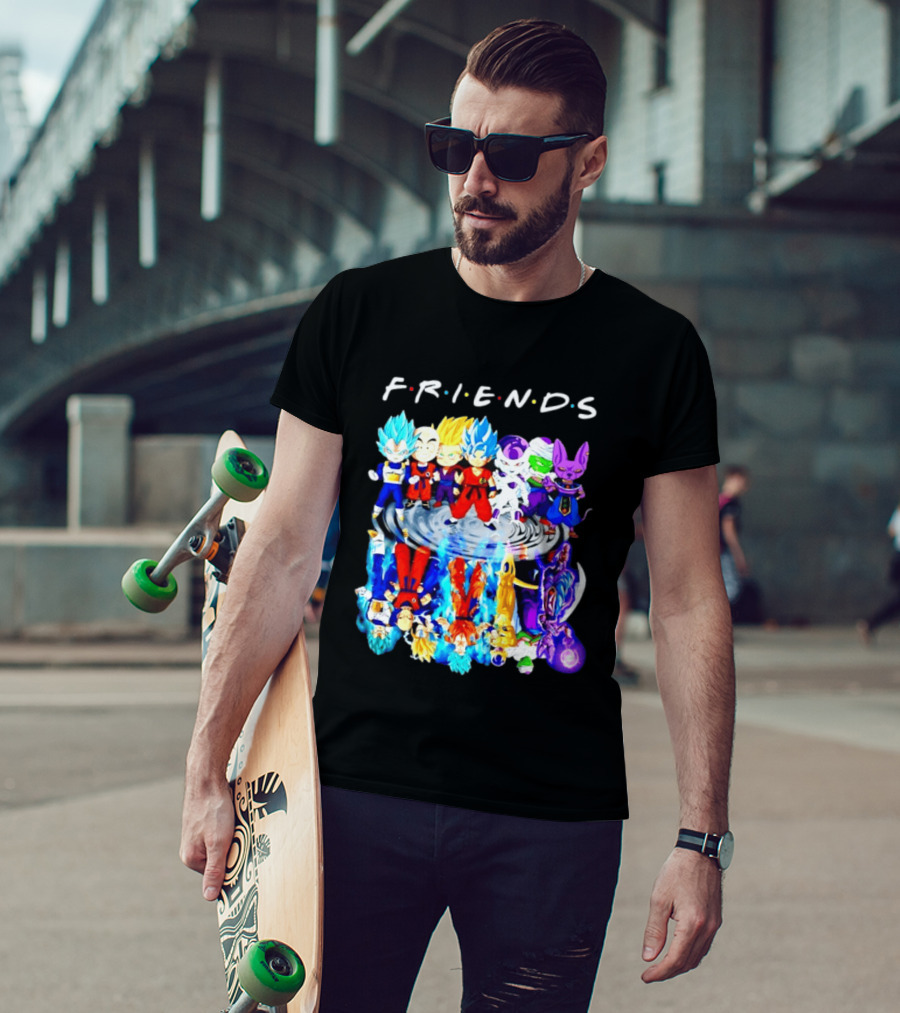 FRIENDS Dragon Ball Z Characters Goku Vegeta Piccolo Frieza Beerus T-Shirt