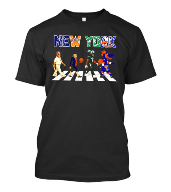 New York Yankees Knicks Jets Islanders Abbey Road Sports T-Shirt