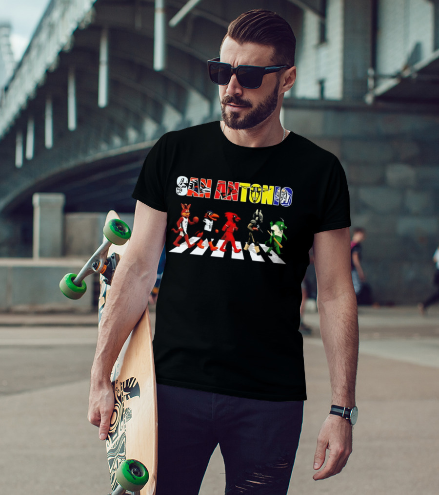 San Antonio Mascots Abbey Road Walk 2206 T-Shirt