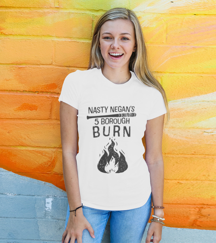 Nasty Negan's 5 Borough Burn Bat And Flame T-Shirt