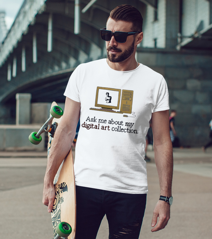 Ask Me About My Digital Art Collection Retro Computer T-Shirt