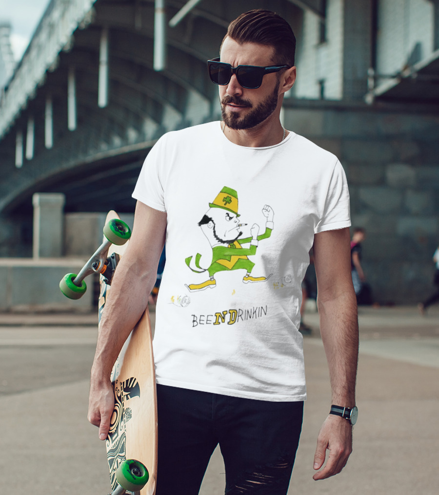 BeeNDrinkin Leprechaun Smoking St Patrick's Day Mischief T-Shirt
