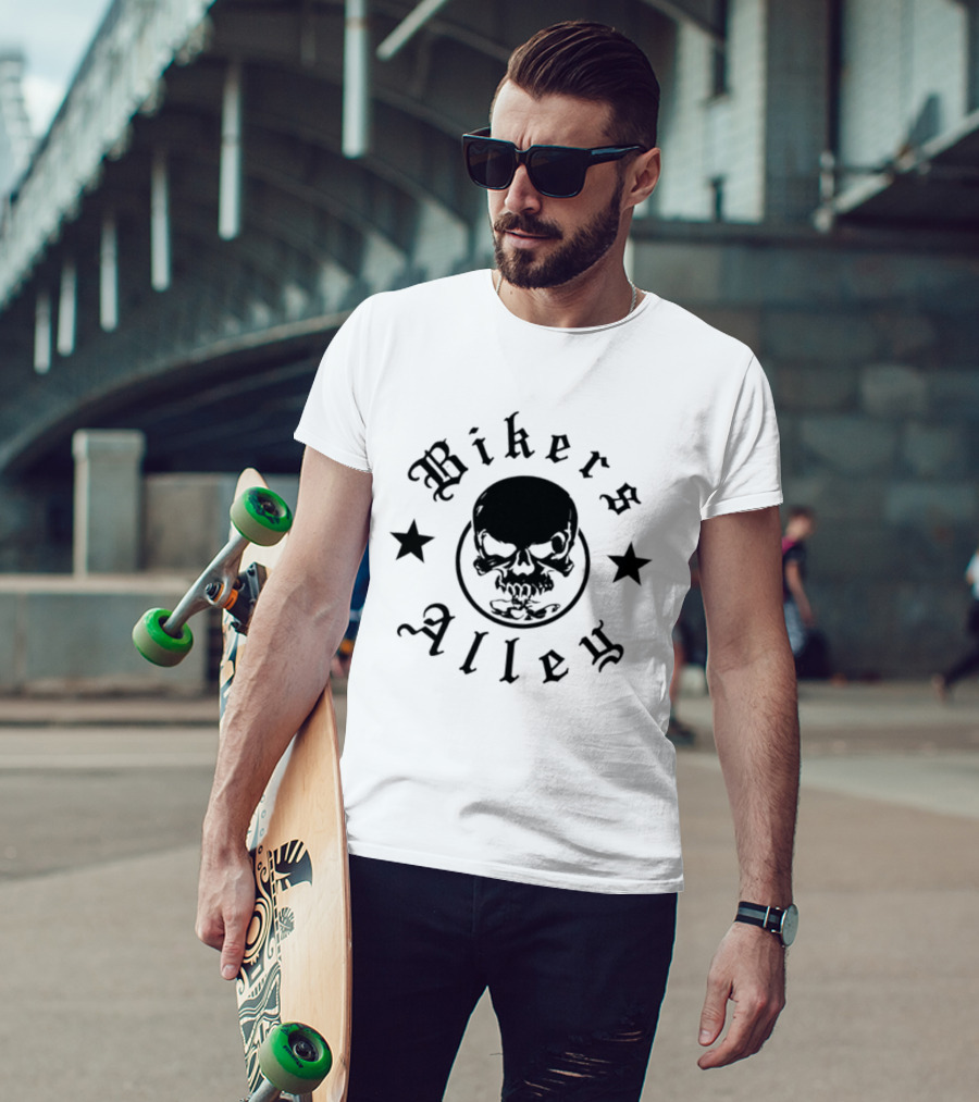 Bikers Alley Skull Stars T-Shirt