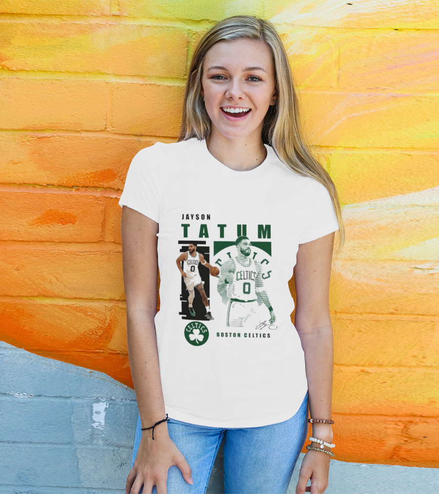 Boston Celtics Jayson Tatum Highlights Celtics Player 0 Signature T-Shirt