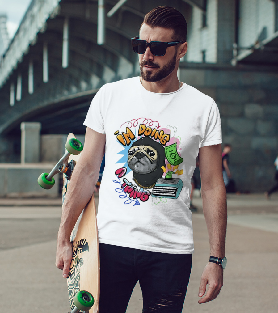 Roodabeguh Im Doing A Thing Funny Sloth In With Money And Typewriter T-Shirt