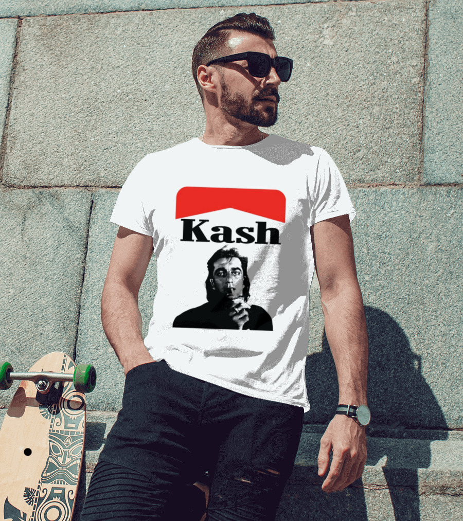 Kash Sanjay Dutt Smoking Iconic Red V Shape T-Shirt