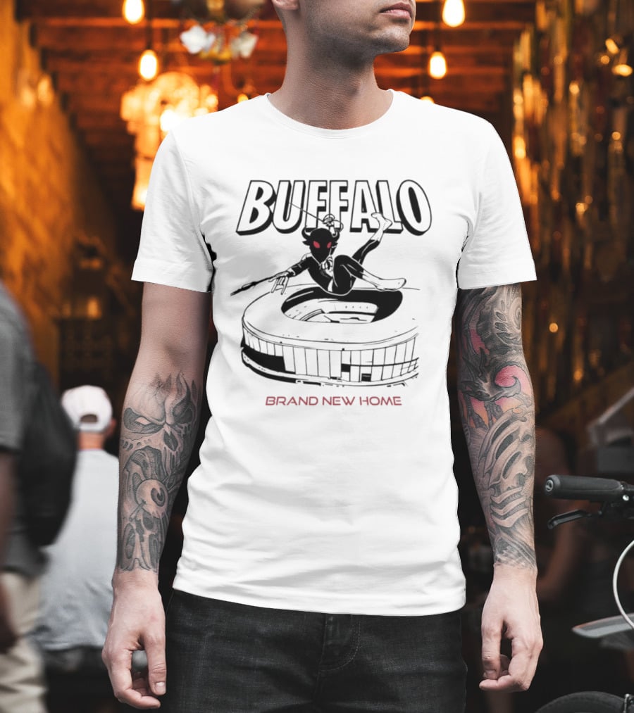 Buffalo Spider Man Swinging Brand New Home Stadium Marvel T-Shirt