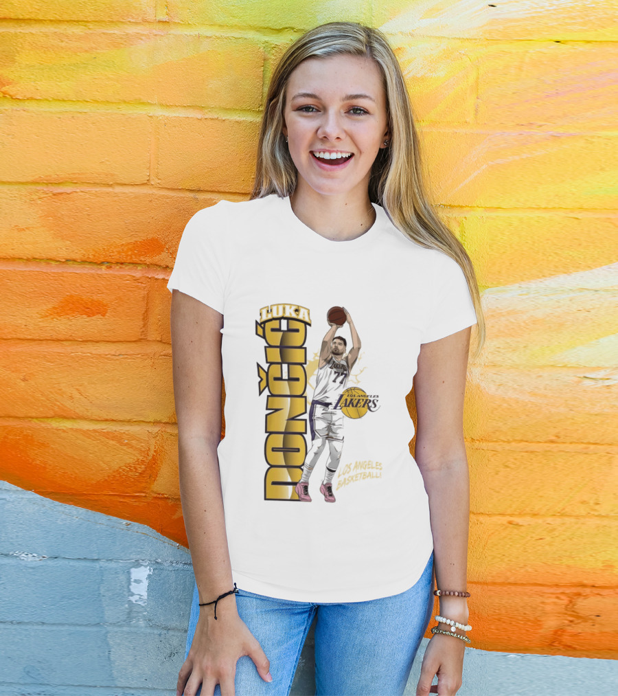 Los Angeles Lakers Luka Dončić Basketball Moment 2026 NBA T-Shirt