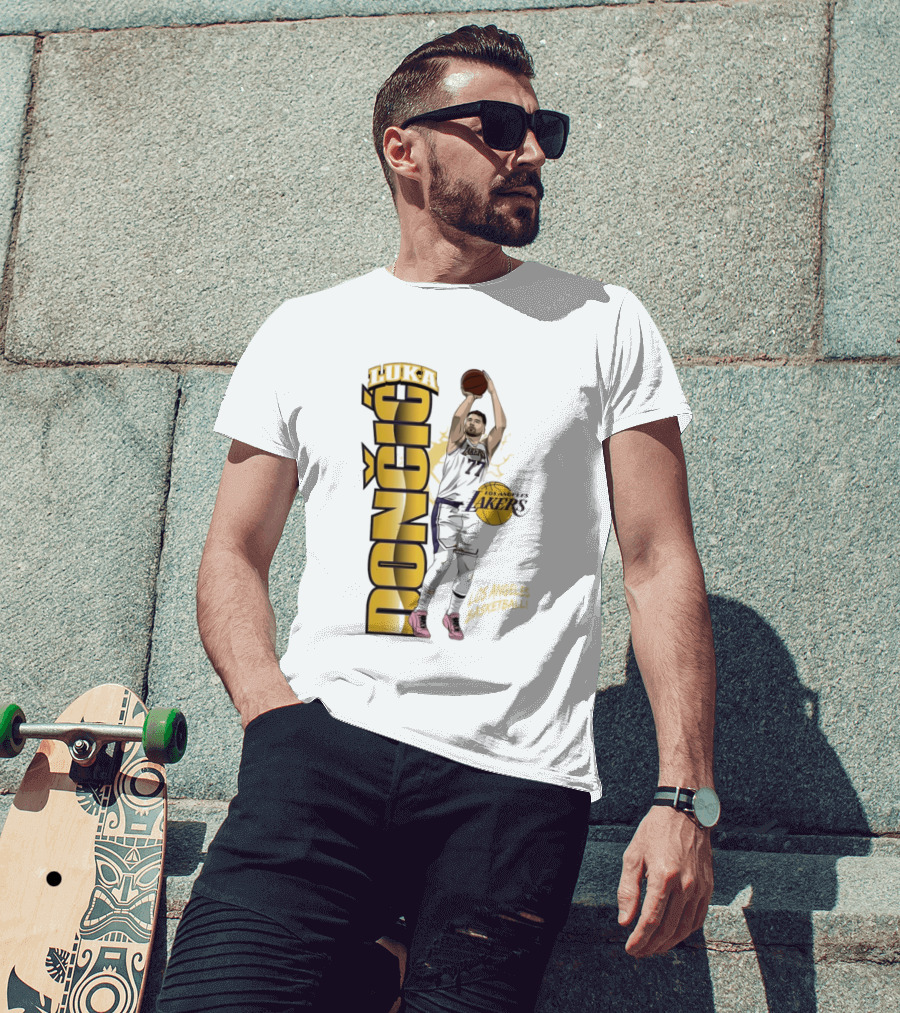 Los Angeles Lakers Luka Dončić Basketball Moment 2026 NBA T-Shirt