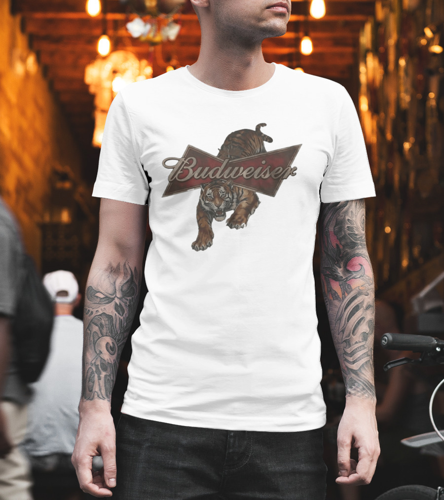 Budweiser Tiger Logo Jumping Tiger T-Shirt