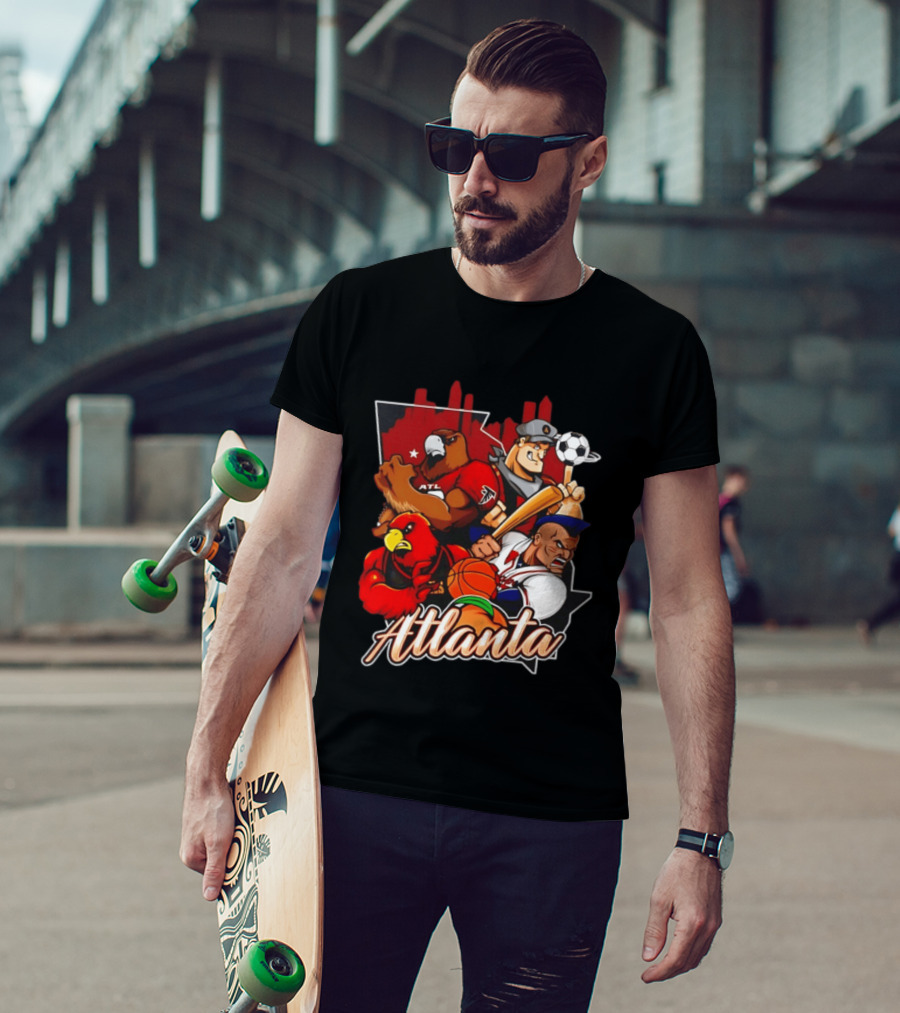 Atlanta Falcons Hawks Braves United Georgia Sports Teams Characters T-Shirt
