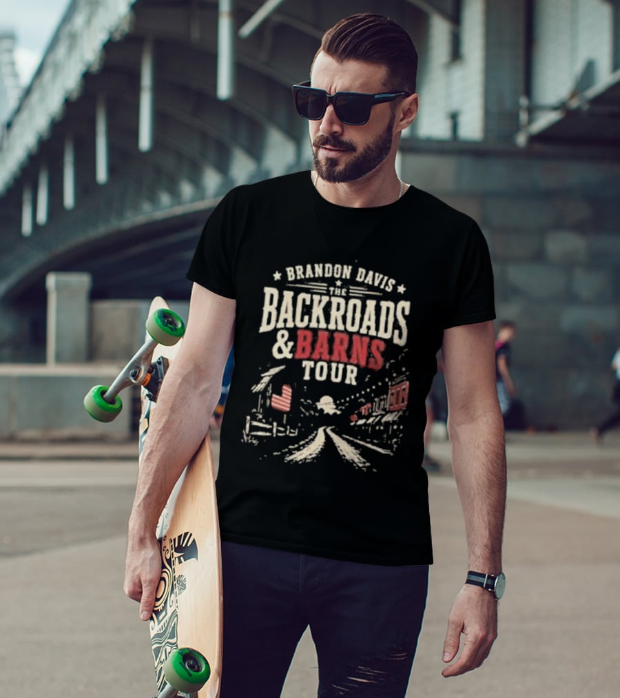 Brandon Davis The Backroads And Barns Tour Country Music Concert T-Shirt