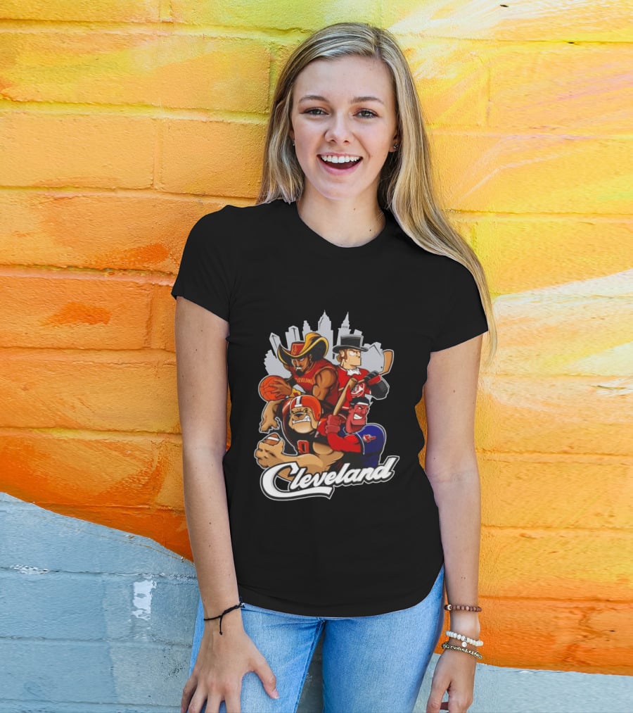 Cleveland Sports Teams Skyline Mashup 2026 T-Shirt
