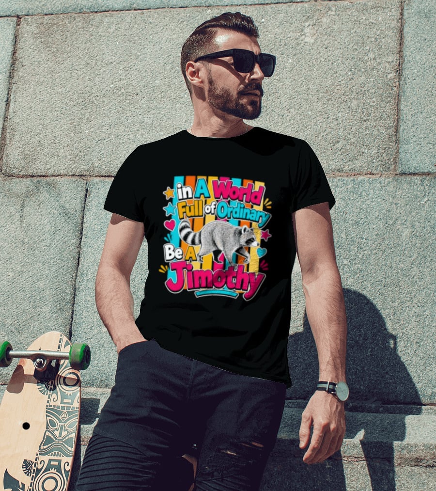 In A World Full Of Ordinary Be A Jimothy Raccoon T-Shirt