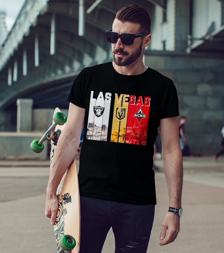 Las Vegas Raiders Golden Knights Aces Skyline T-Shirt
