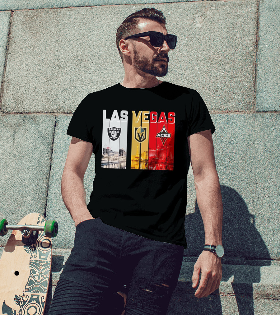 Las Vegas Raiders Golden Knights Aces Skyline T-Shirt
