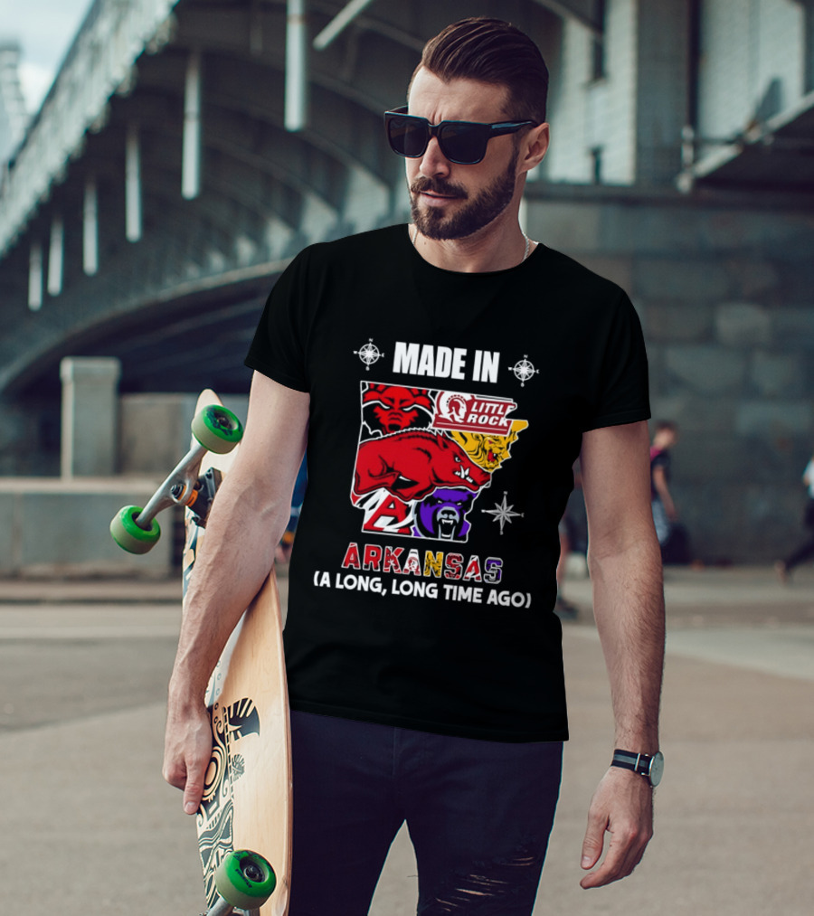Made In Arkansas Little Rock Map A Long Long Time Ago T-Shirt