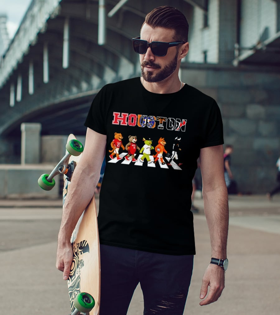 Houston Team Mascots Abbey Road Walk Season 2026 Sports T-Shirt