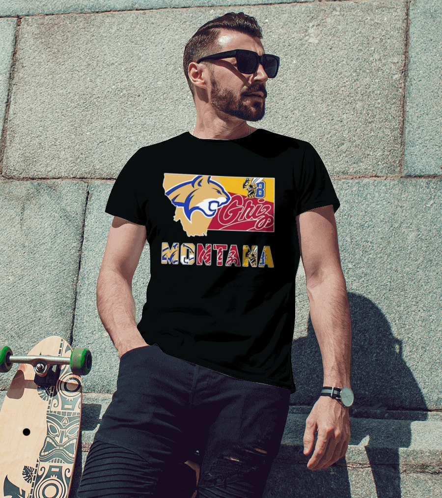 Montana Bobcats Griz 2026 College Football Map T-Shirt