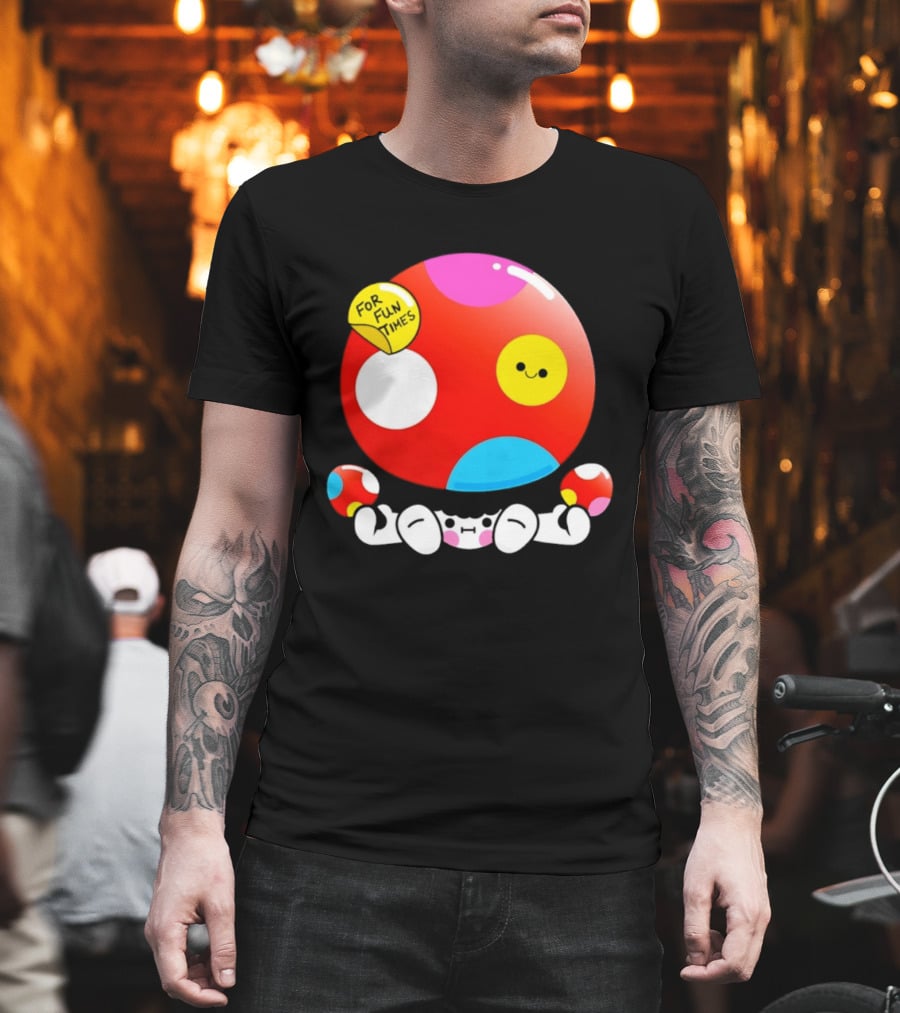 Mushroom Fun Times Bright Polka Dot T-Shirt