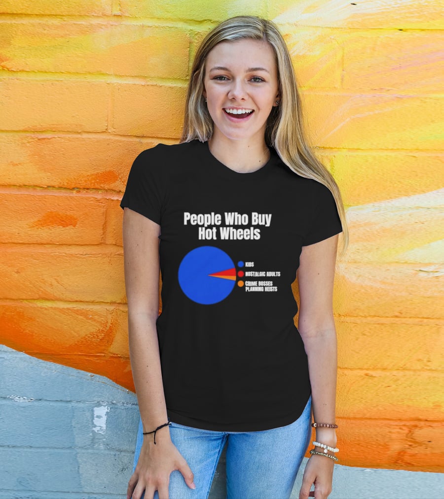 People Who Buy Hot Wheels Nostalgic Adults Crime Bosses Planning Heists Pie Chart T-Shirt