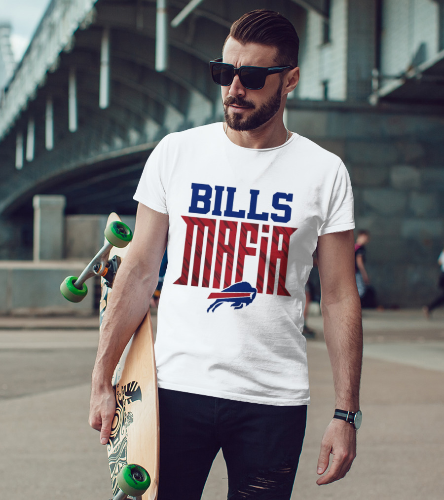 Buffalo Bills Mafia Red And Blue Team Spirit T-Shirt