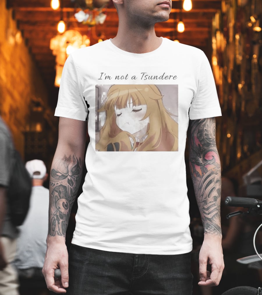 I'm Not A Tsundere Anime Expression Blonde Hair T-Shirt