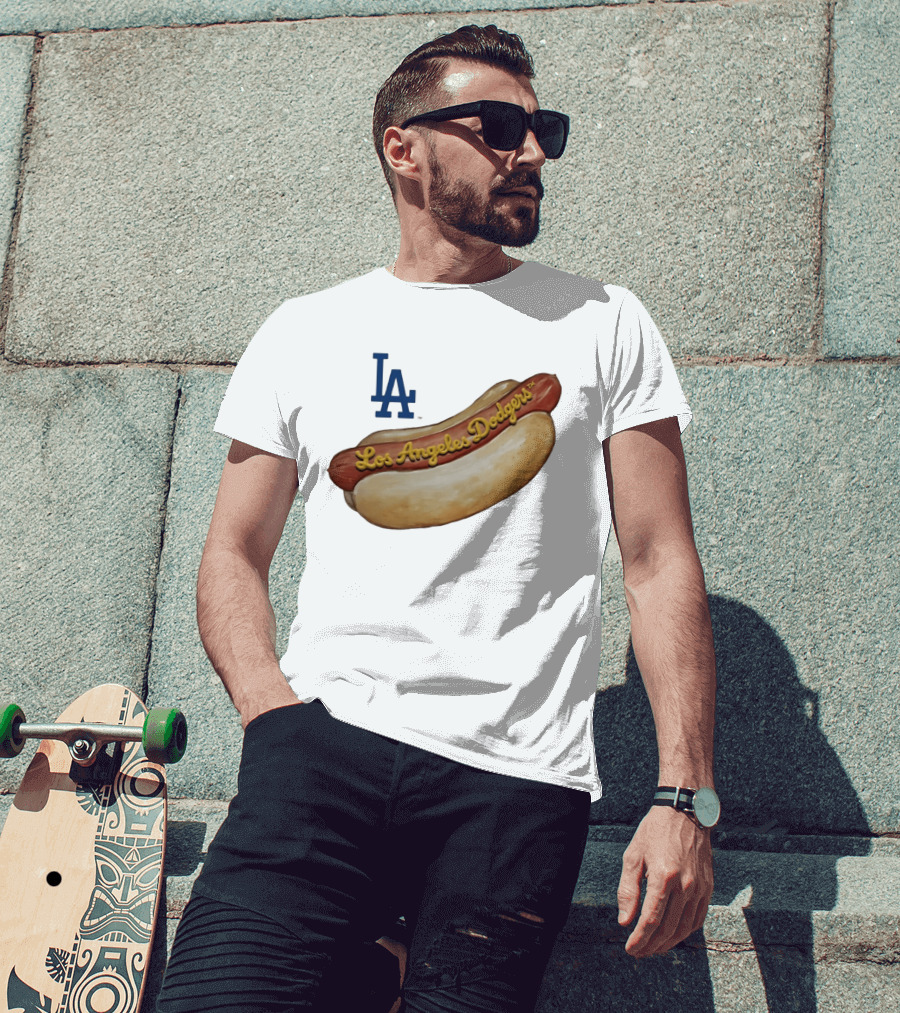 Los Angeles Dodgers Hot Dog MLB 2026 Season LA Team T-Shirt