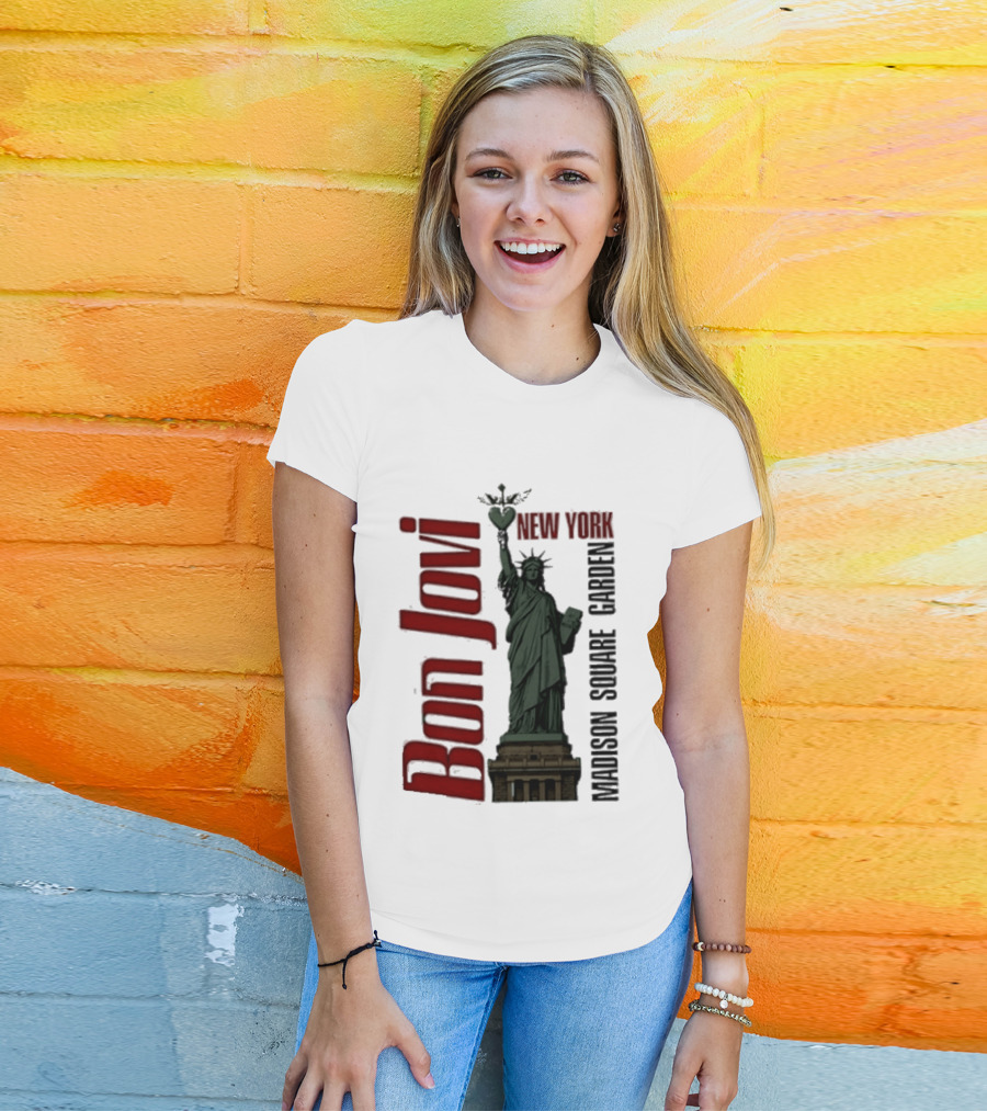 Bon Jovi Statue Of Liberty New York Madison Square Garden T-Shirt