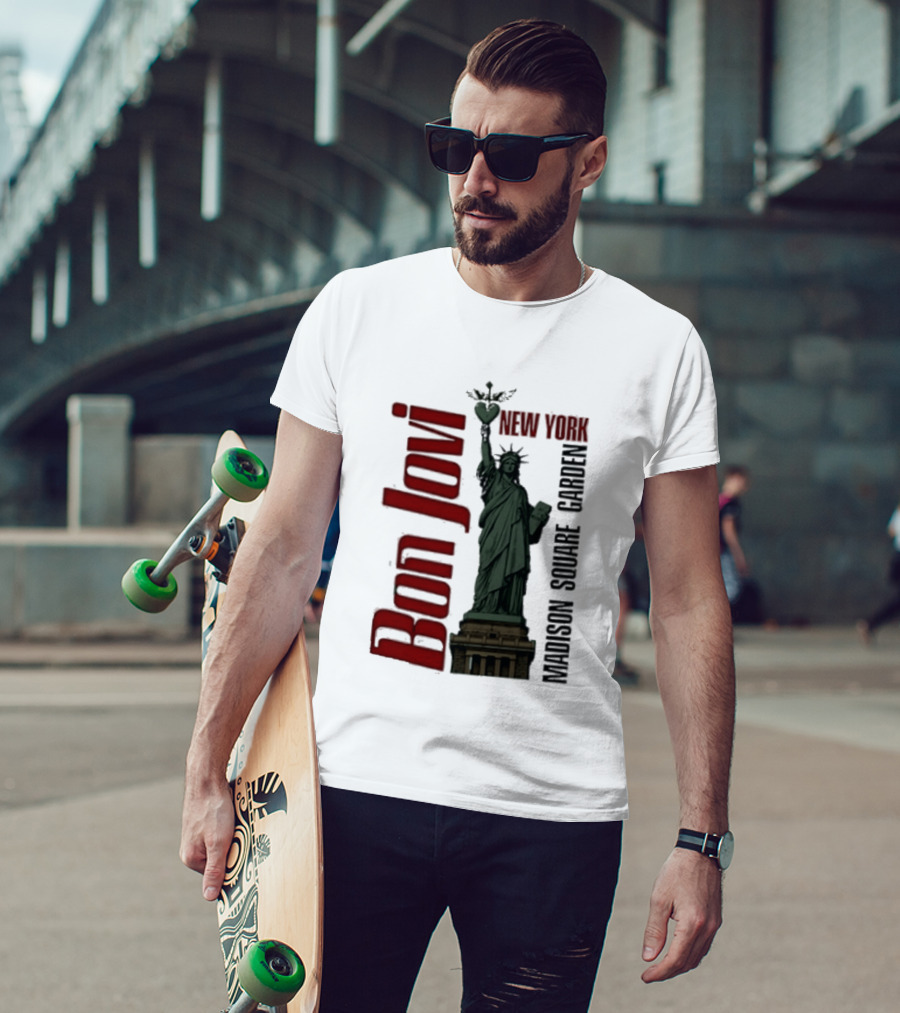 Bon Jovi Statue Of Liberty New York Madison Square Garden T-Shirt
