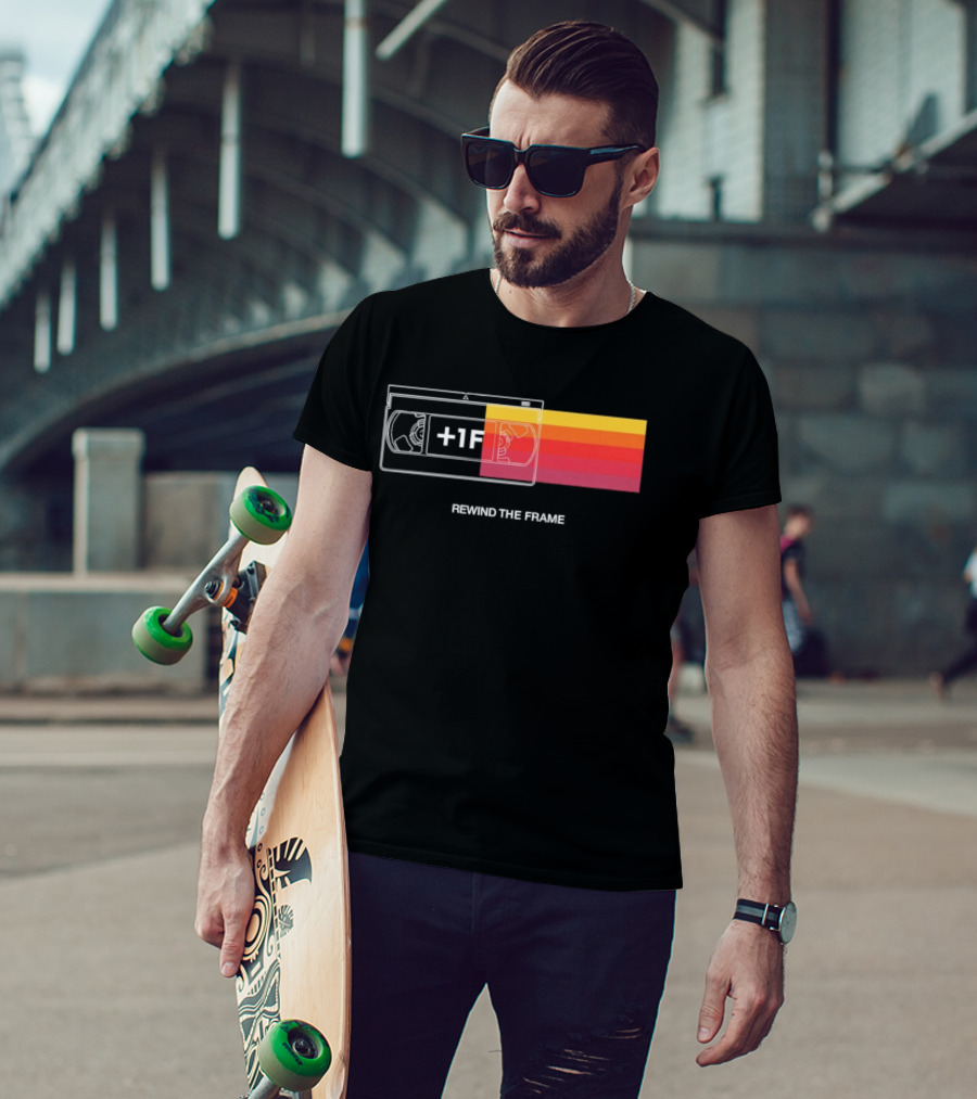 Rewind The Frame Retro VHS Tape 80s Aesthetic T-Shirt