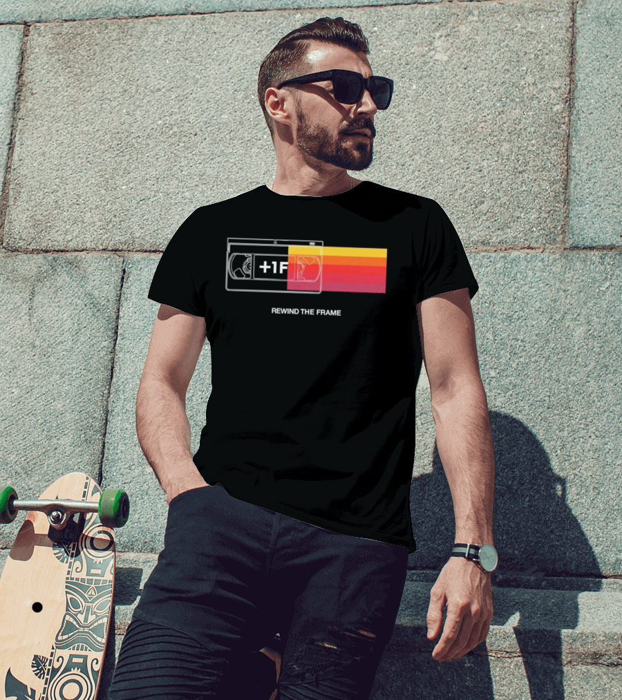 Rewind The Frame Retro VHS Tape 80s Aesthetic T-Shirt