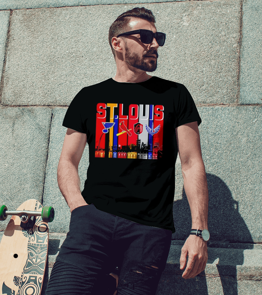 St Louis City Blues Cardinals BattleHawks Skyline Season 2026 T-Shirt