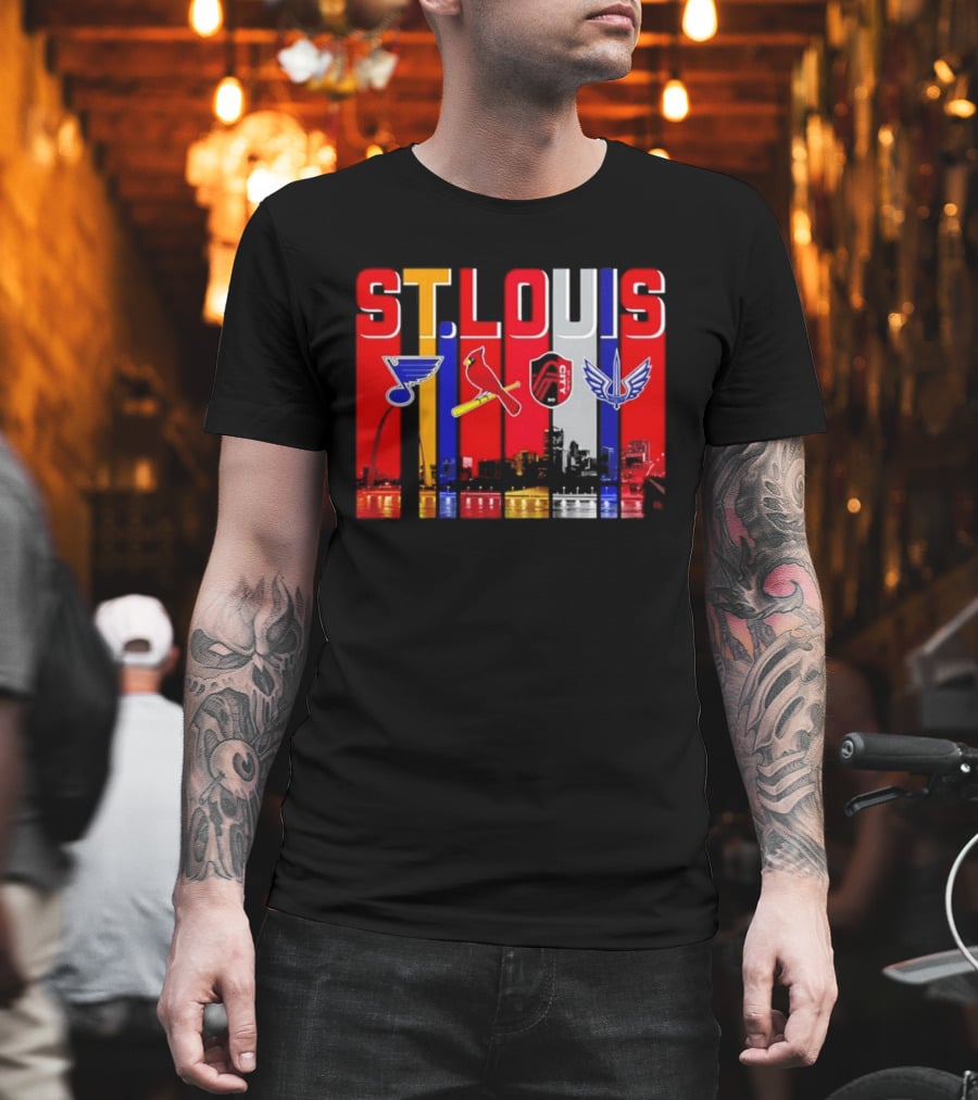 St Louis City Blues Cardinals BattleHawks Skyline Season 2026 T-Shirt