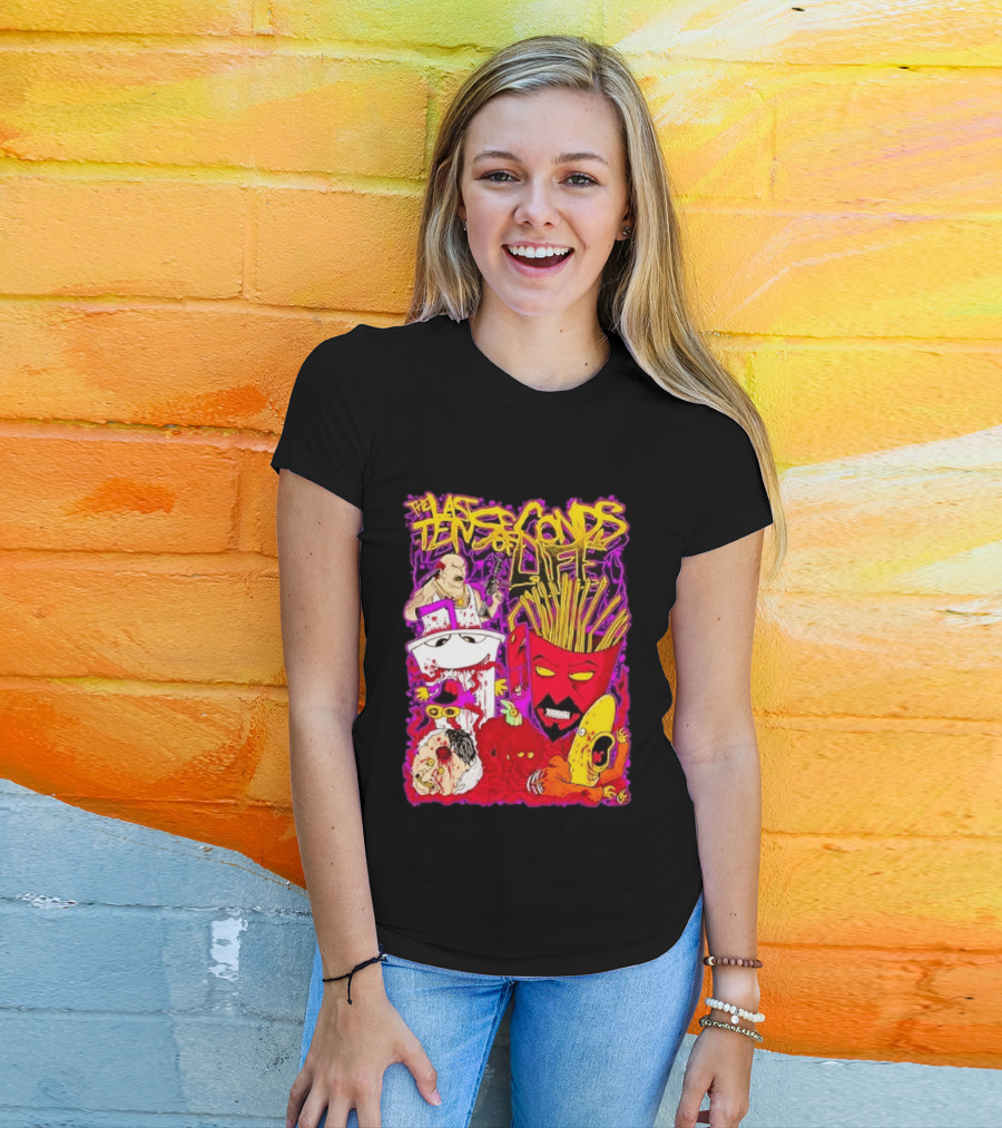The Last Ten Seconds Of Life Aqua Teen Hunger Force Characters Frylock Master Shake Meatwad Carl T-Shirt