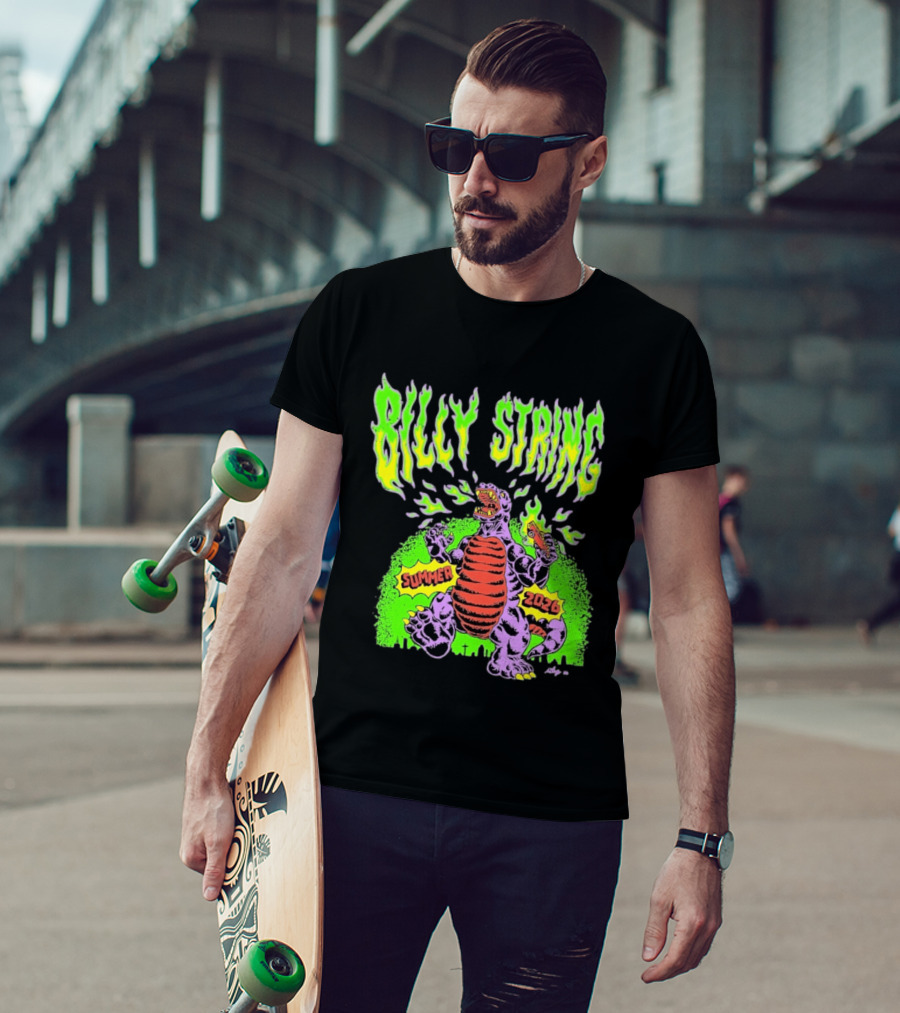 Billy Strings Summer 2026 Terrible Lizard Monster Concert Tour Neon Comic T-Shirt