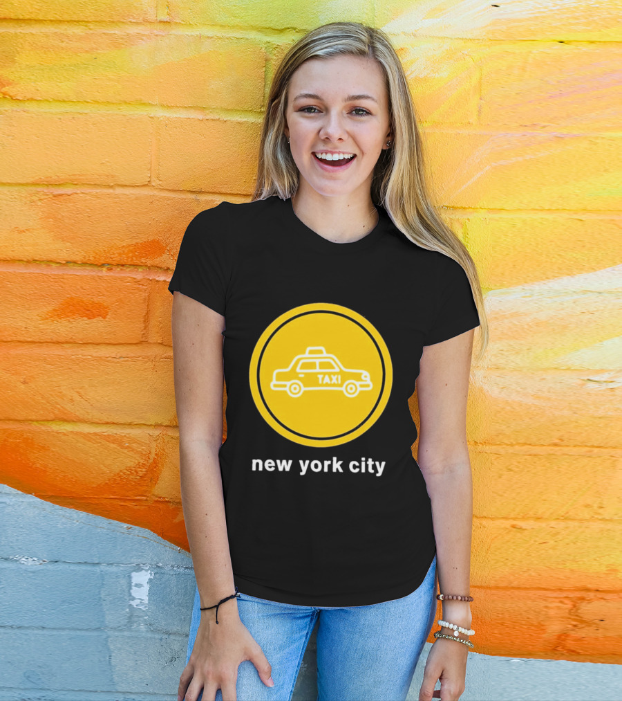 New York City Taxi Cab Blink 182 Iconic Yellow Circle T-Shirt