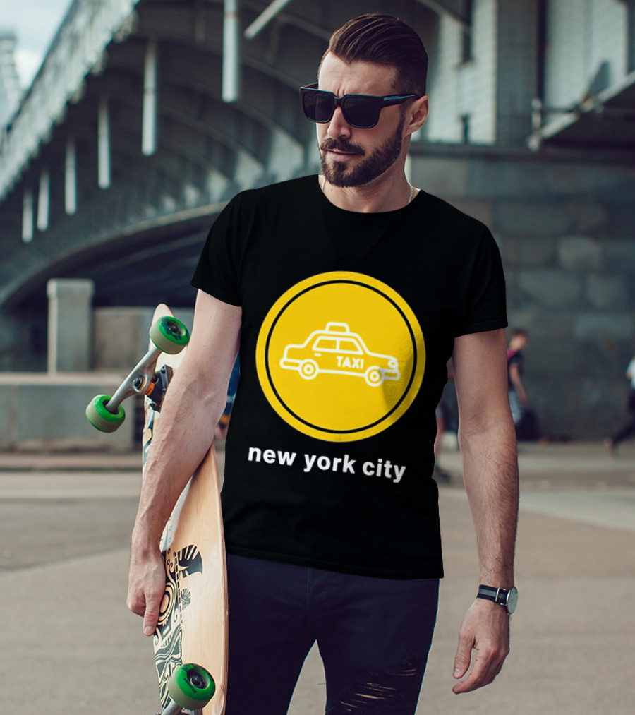 New York City Taxi Cab Blink 182 Iconic Yellow Circle T-Shirt