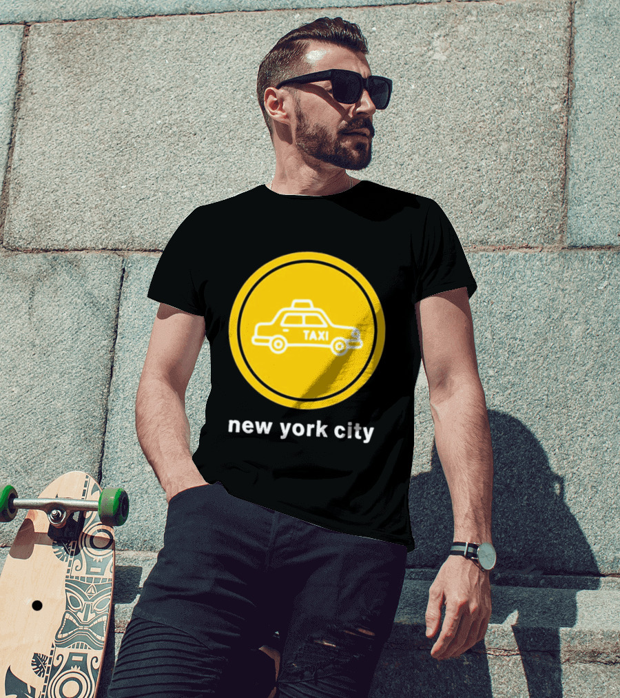 New York City Taxi Cab Blink 182 Iconic Yellow Circle T-Shirt