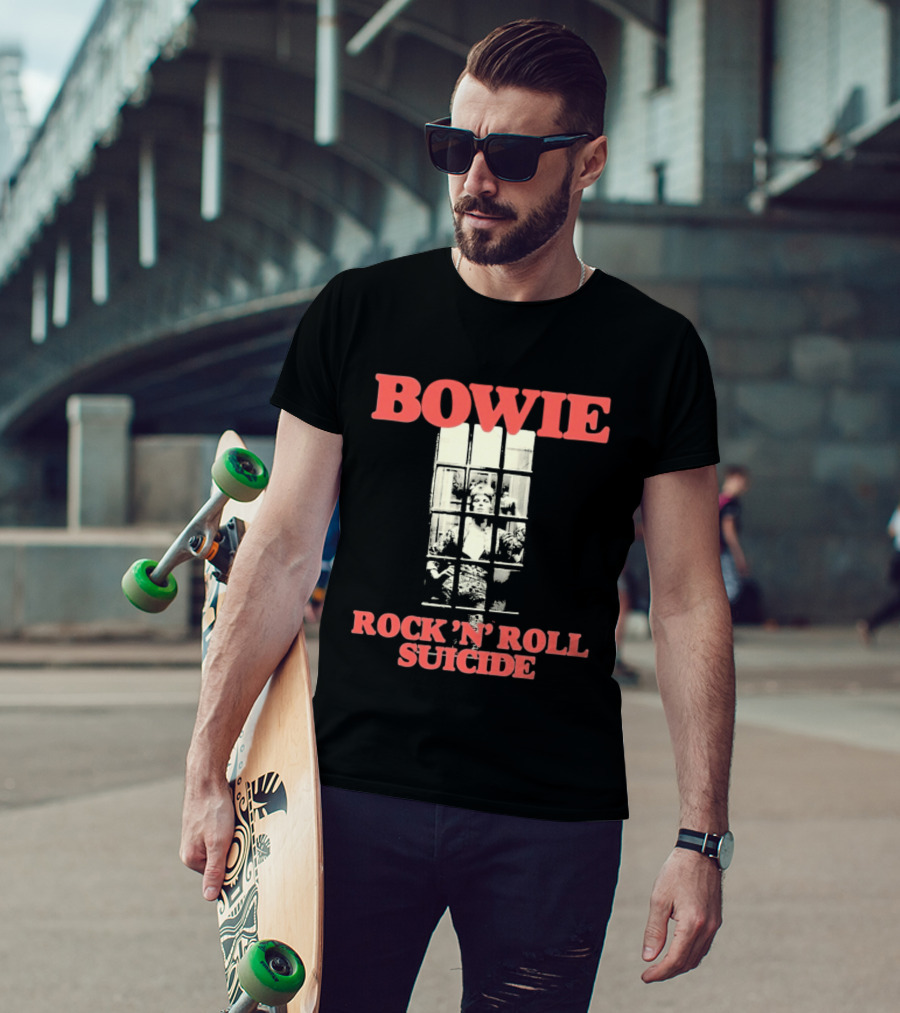 Bowie Rock N Roll Suicide Vintage Block T-Shirt