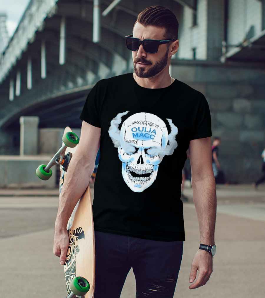 Ouija Macc Skull Blessed Trash Smoke Effect Design D 977 T-Shirt