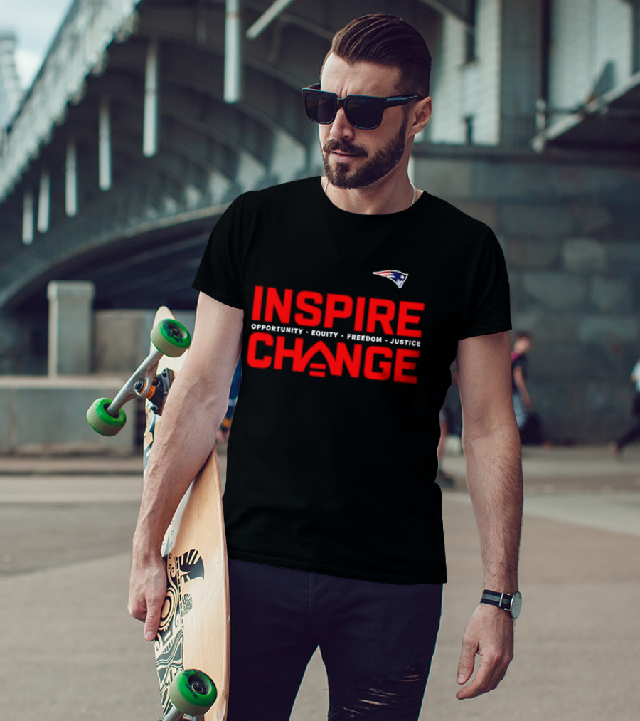 New England Patriots Inspire Change Opportunity Equity Freedom Justice T-Shirt